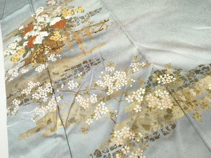 平和屋着物●訪問着　花車文　暈し染め　金彩　正絹　逸品　AABJ9906cs