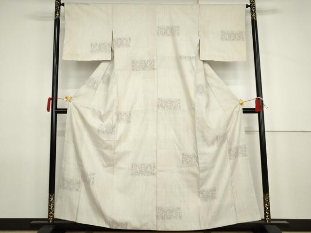 平和屋着物●結城紬　100亀甲　古代壁画文様　正絹　逸品　AABJ9908cs