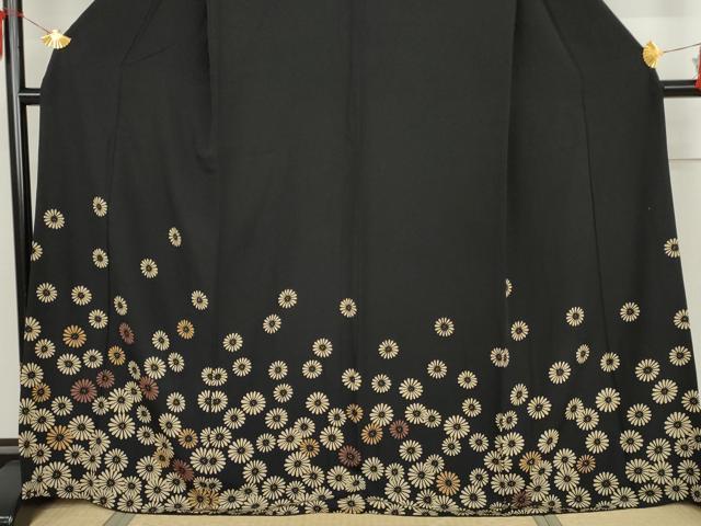 平和屋着物●訪問着　舞花文　黒地　正絹　逸品　AABJ9910cs