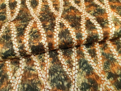 平和屋着物●上質な小紋　総絞り　よろけ縞　暈し染め　正絹　逸品　AABJ9913cs