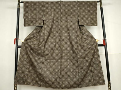 平和屋着物●本場大島紬　龍郷絣　菱文　正絹　逸品　AABJ9915cs