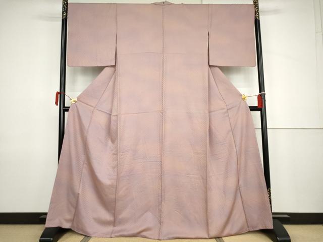 平和屋着物●上質な小紋　霞文　暈し染め　正絹　逸品　AABJ9916cs