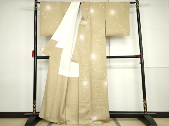 平和屋着物●上質な小紋　ほたる暈し　舞桜文　さが美扱い　正絹　逸品　AABJ9917cs