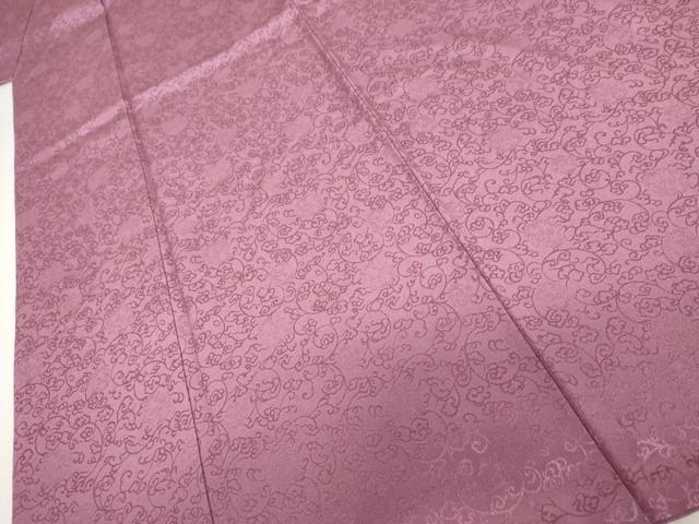 平和屋着物●上質な色無地　花唐草地紋　菖蒲色　さが美扱い　正絹　逸品　AABJ9918cs