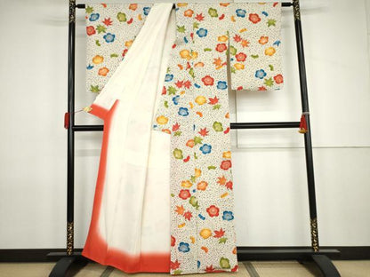 平和屋着物●上質な小紋　吹寄せ花文　金彩　正絹　逸品　AABJ9920cs