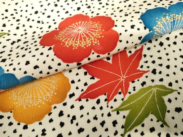 平和屋着物●上質な小紋　吹寄せ花文　金彩　正絹　逸品　AABJ9920cs