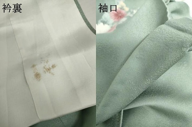 平和屋着物●訪問着　友禅　枝花文　暈し染め　正絹　逸品　AABJ9921cs