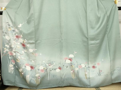 平和屋着物●訪問着　友禅　枝花文　暈し染め　正絹　逸品　AABJ9921cs