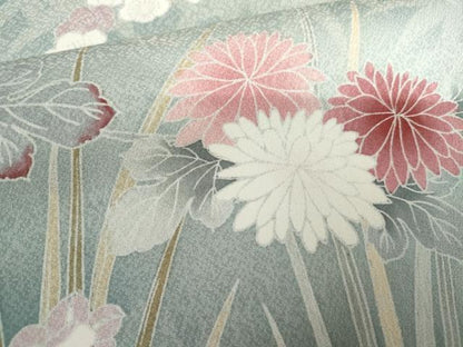 平和屋着物●訪問着　友禅　枝花文　暈し染め　正絹　逸品　AABJ9921cs