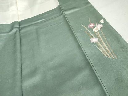 平和屋着物●訪問着　友禅　枝花文　暈し染め　正絹　逸品　AABJ9921cs