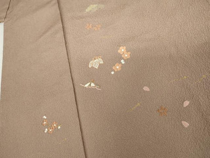 平和屋着物●訪問着　駒刺繍　吹き寄せ花文　金糸　金彩　正絹　逸品　未使用　AABJ9928cs