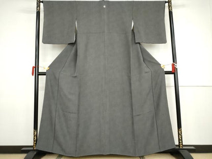 平和屋着物●江戸小紋　極小鮫小紋柄　黒地　正絹　逸品　AABJ9931cs