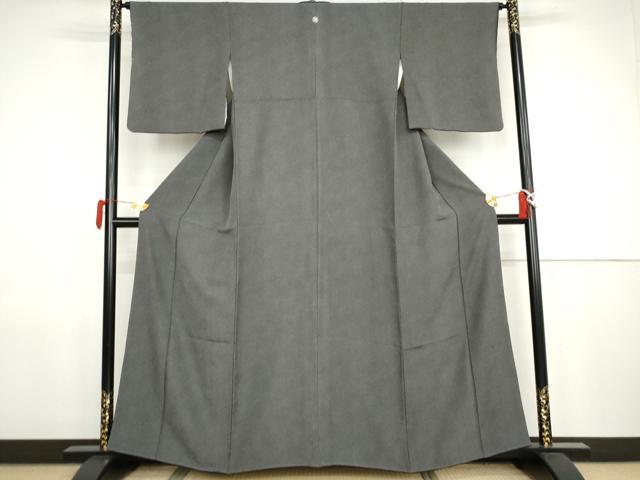平和屋着物●江戸小紋　極小鮫小紋柄　黒地　正絹　逸品　AABJ9931cs