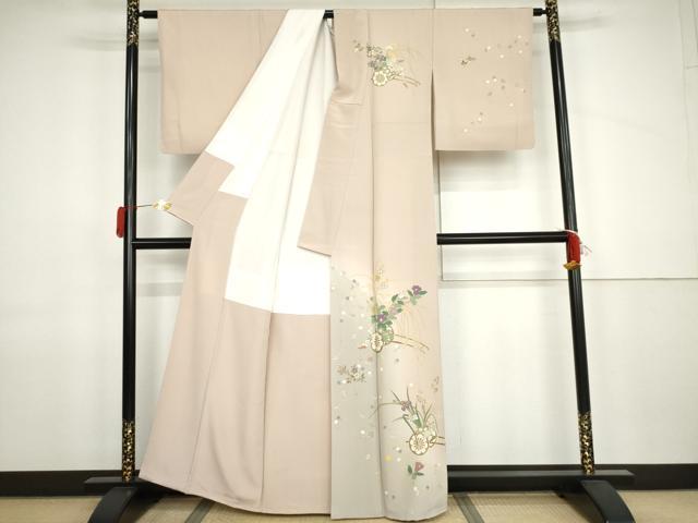 平和屋着物●訪問着　花車文　暈し染め　正絹　逸品　AABJ9932cs