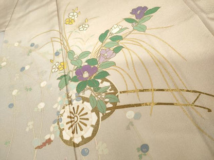 平和屋着物●訪問着　花車文　暈し染め　正絹　逸品　AABJ9932cs