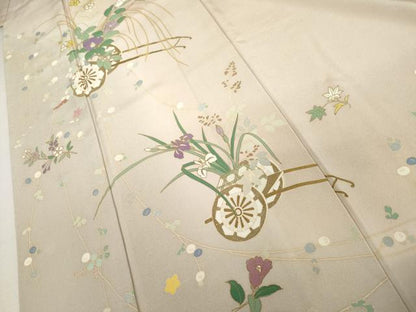 平和屋着物●訪問着　花車文　暈し染め　正絹　逸品　AABJ9932cs