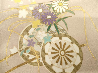 平和屋着物●訪問着　花車文　暈し染め　正絹　逸品　AABJ9932cs
