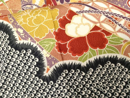 平和屋着物●豪華振袖　駒刺繍　几帳鳳凰草花文　金彩　正絹　逸品　AABJ9935cs