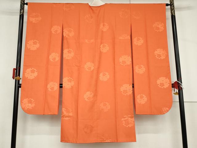 平和屋着物●振袖用長襦袢　無双仕立て　雪輪梅地紋　洗える着物　AABJ9942cs