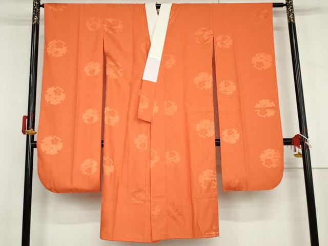平和屋着物●振袖用長襦袢　無双仕立て　雪輪梅地紋　洗える着物　AABJ9942cs