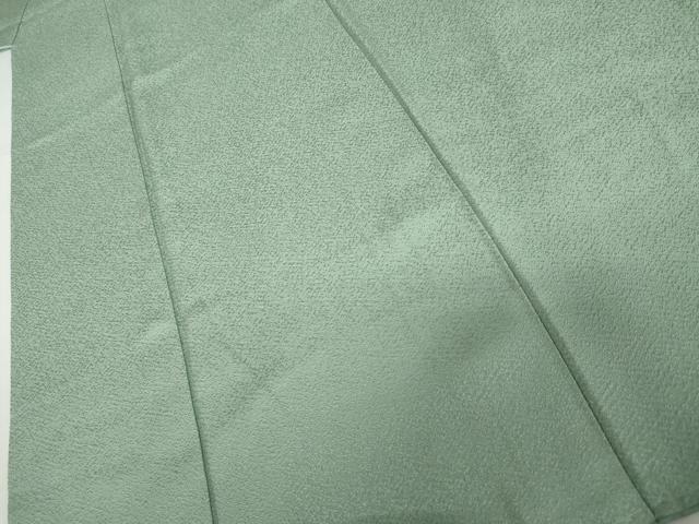 平和屋着物●京加賀友禅　百貫達雄監修　色無地　霞地紋　錆青磁色　正絹　逸品　未使用　AABJ9944cs