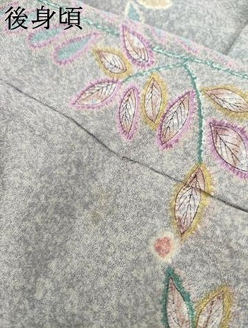 平和屋着物●訪問着　辻が花　雪輪重ね草花文　金彩　正絹　逸品　AABJ9945cs