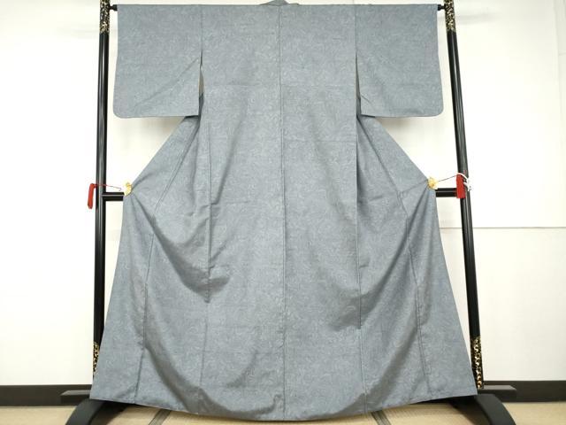 平和屋着物●上質な小紋　紬地　墨流し文様　正絹　逸品　AABJ9953cs