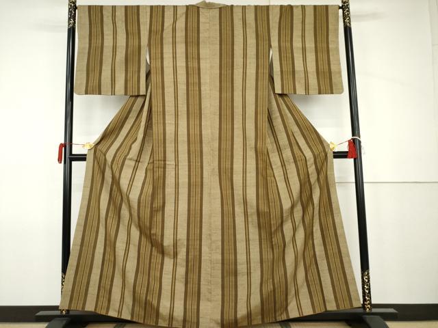 平和屋着物●上質な紬　間道　正絹　逸品　AABJ9956cs