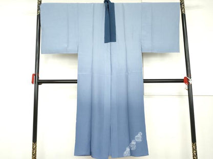 平和屋着物●男性　長襦袢　袷　風景文　正絹　逸品　未使用　AABJ9959cs