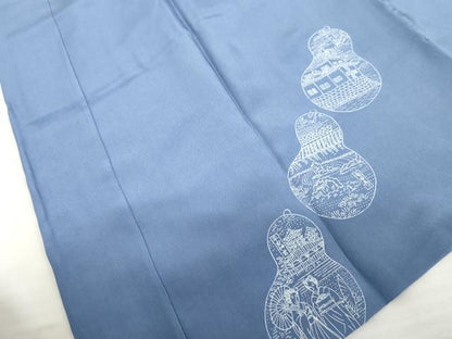平和屋着物●男性　長襦袢　袷　風景文　正絹　逸品　未使用　AABJ9959cs