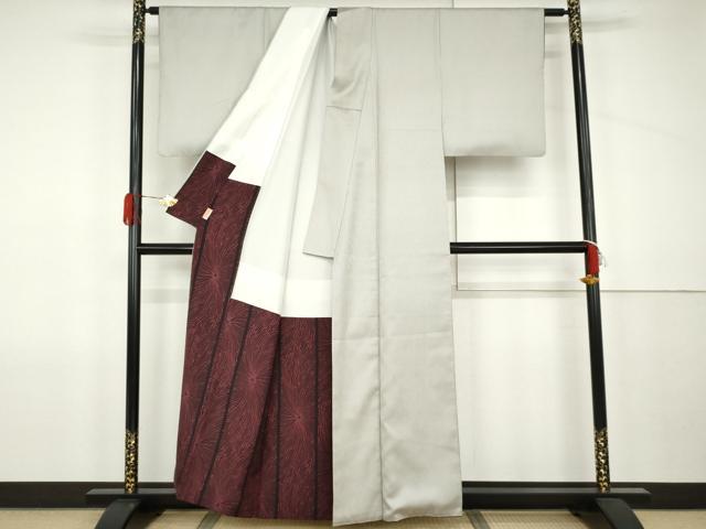 平和屋着物●お召　縞　正絹　逸品　AABJ9960cs