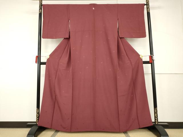 平和屋着物●上質な色無地　枝花地紋　浅藤芳色　正絹　逸品　AABJ9968cs