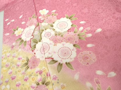 平和屋着物●豪華振袖　雪輪桜文　暈し染め　正絹　逸品　未使用　AABJ9973cs