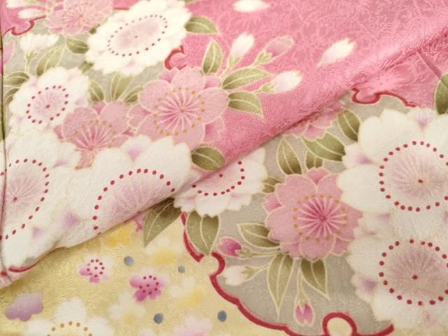 平和屋着物●豪華振袖　雪輪桜文　暈し染め　正絹　逸品　未使用　AABJ9973cs