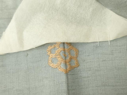 平和屋着物●訪問着　紬地　総刺繍　更紗花唐草文　正絹　逸品　未使用　AABJ9974cs