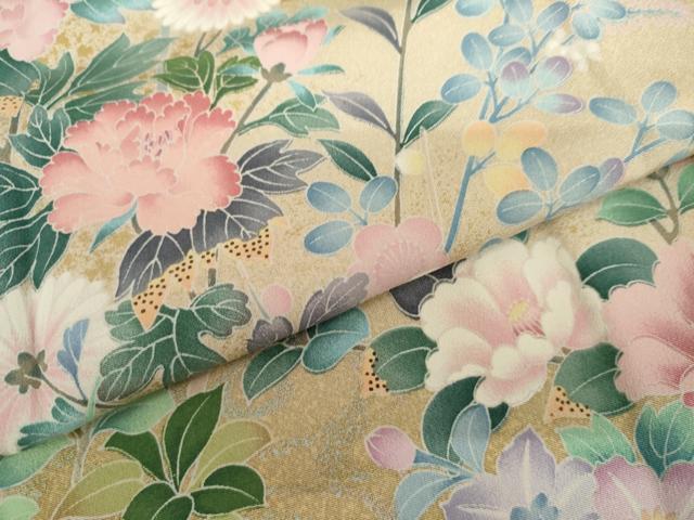 平和屋着物●訪問着　友禅　花鳥文　暈し染め　正絹　逸品　未使用　AABJ9984cs