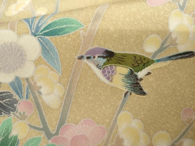 平和屋着物●訪問着　友禅　花鳥文　暈し染め　正絹　逸品　未使用　AABJ9984cs