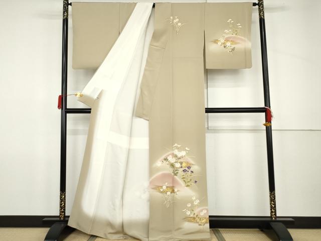 平和屋着物●訪問着　枝花文　暈し染め　金彩　正絹　逸品　AABJ9988cs