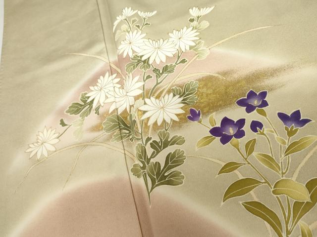 平和屋着物●訪問着　枝花文　暈し染め　金彩　正絹　逸品　AABJ9988cs