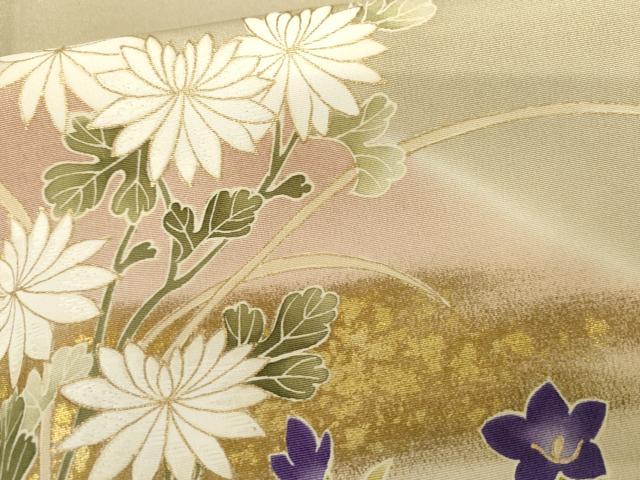 平和屋着物●訪問着　枝花文　暈し染め　金彩　正絹　逸品　AABJ9988cs