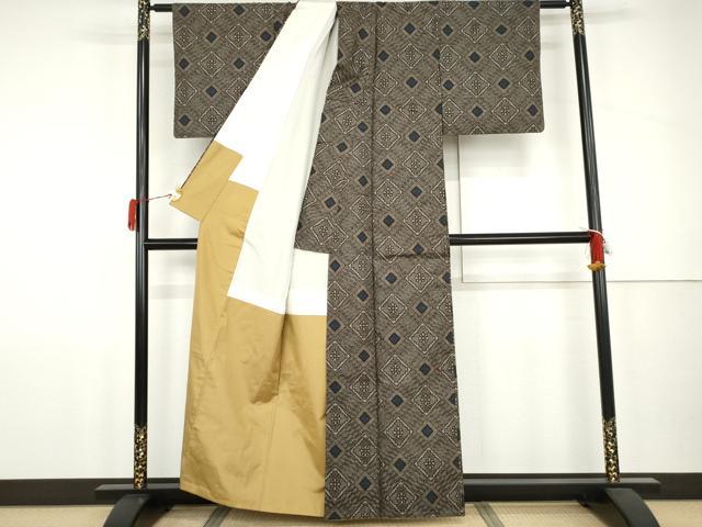 平和屋着物●本場大島紬　龍郷絣　正絹　逸品　AABJ9989cs