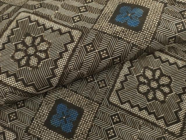 平和屋着物●本場大島紬　龍郷絣　正絹　逸品　AABJ9989cs