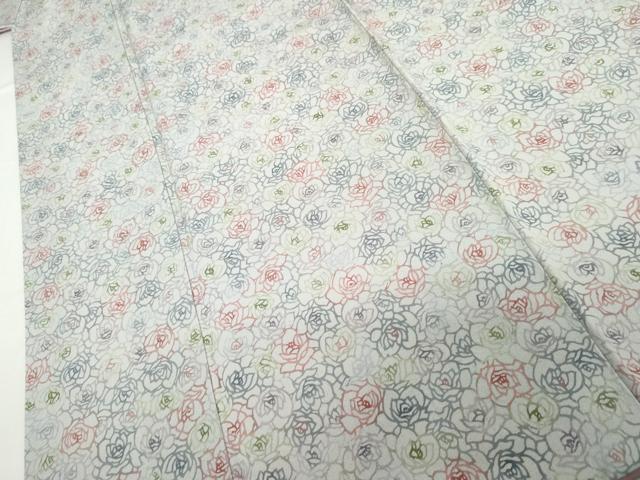 平和屋着物●上質な小紋　型染め　薔薇尽くし　京王百貨店扱い　正絹　逸品　AABJ9996cs