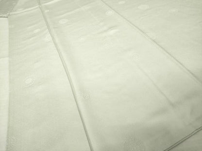 平和屋着物●上質な色無地　舞花地紋　柳鼠色　正絹　逸品　AABK0001ck
