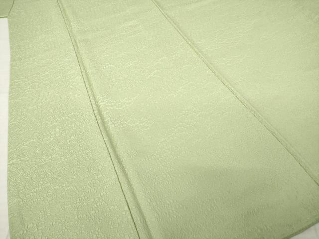 平和屋着物●上質な色無地　作家物　加賀乃調　松地紋　柳茶色　正絹　逸品　AABK0005ck