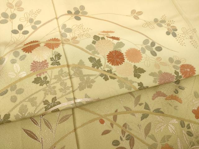平和屋着物●訪問着　草花文　暈し染め　金彩　正絹　逸品　AABK0007ck