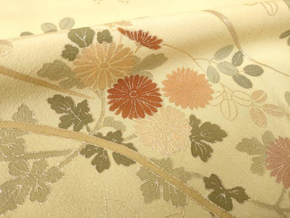 平和屋着物●訪問着　草花文　暈し染め　金彩　正絹　逸品　AABK0007ck