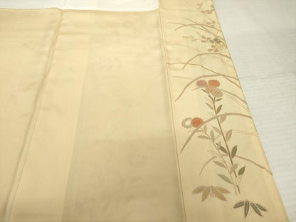 平和屋着物●訪問着　草花文　暈し染め　金彩　正絹　逸品　AABK0007ck