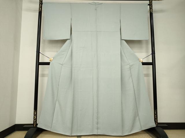 平和屋着物●上質な色無地　花丸地紋　利休白茶色　正絹　逸品　AABK0011ck