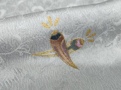 平和屋着物●上質な小紋　中国三大刺繍　相良刺繍　総刺繍　宝尽くし　暈し染め　金糸　正絹　逸品　未使用　AABK0019ck